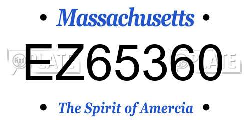 EZ65360 Massachusetts License Plate
