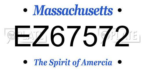 EZ67572 Massachusetts License Plate