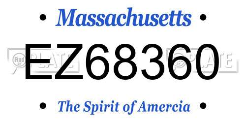 EZ68360 Massachusetts License Plate