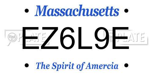 EZ6L9E Massachusetts License Plate