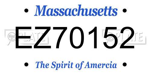 EZ70152 Massachusetts License Plate