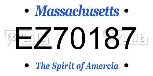 EZ70187 Massachusetts License Plate