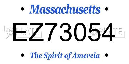 EZ73054 Massachusetts License Plate