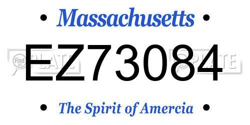 EZ73084 Massachusetts License Plate