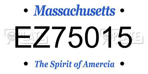 EZ75015 Massachusetts License Plate