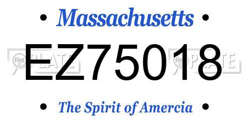 EZ75018 Massachusetts License Plate