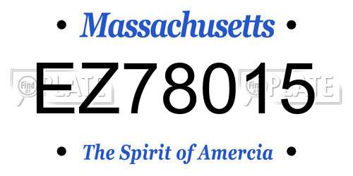 EZ78015 Massachusetts License Plate