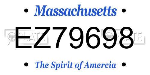 EZ79698 Massachusetts License Plate
