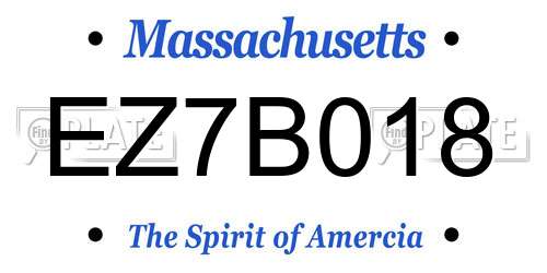 EZ7B018 Massachusetts License Plate