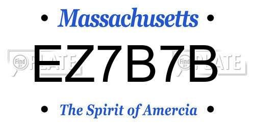 EZ7B7B Massachusetts License Plate