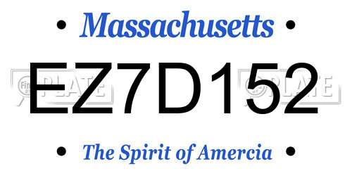 EZ7D152 Massachusetts License Plate