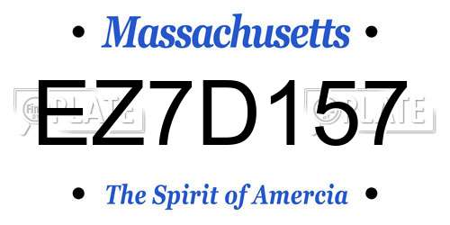 EZ7D157 Massachusetts License Plate