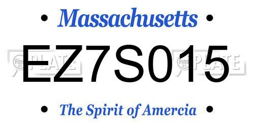 EZ7S015 Massachusetts License Plate