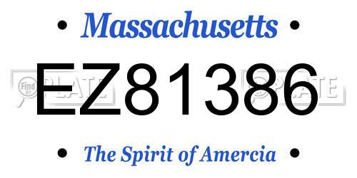 EZ81386 Massachusetts License Plate
