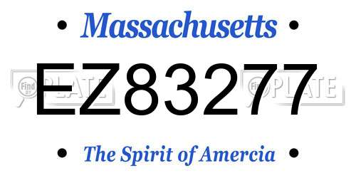 EZ83277 Massachusetts License Plate