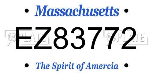 EZ83772 Massachusetts License Plate