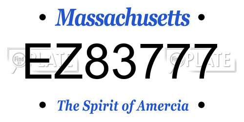 EZ83777 Massachusetts License Plate
