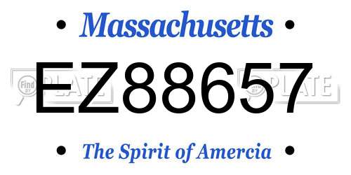 EZ88657 Massachusetts License Plate