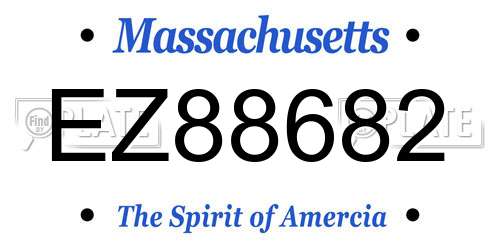 EZ88682 Massachusetts License Plate