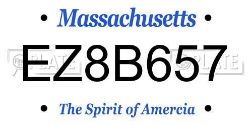 EZ8B657 Massachusetts License Plate