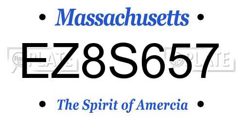 EZ8S657 Massachusetts License Plate