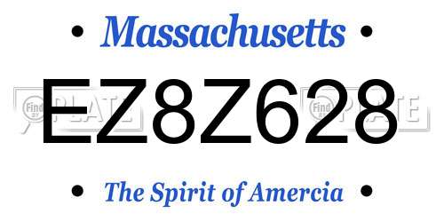 EZ8Z628 Massachusetts License Plate