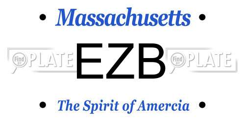 EZB Massachusetts License Plate