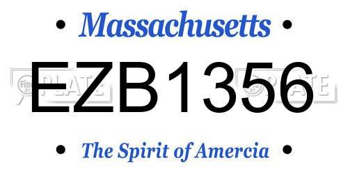 EZB1356 Massachusetts License Plate