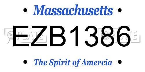 EZB1386 Massachusetts License Plate