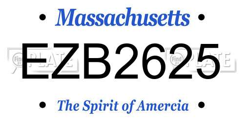 EZB2625 Massachusetts License Plate