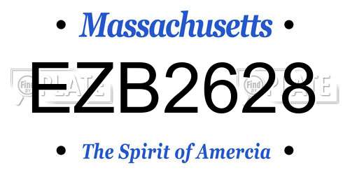 EZB2628 Massachusetts License Plate