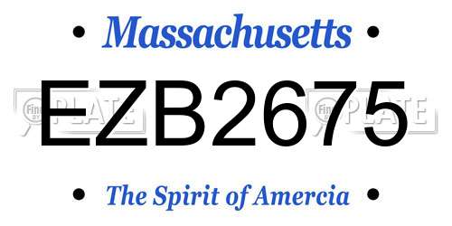 EZB2675 Massachusetts License Plate