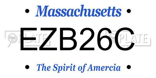 EZB26C Massachusetts License Plate