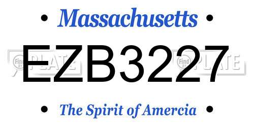 EZB3227 Massachusetts License Plate