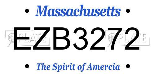 EZB3272 Massachusetts License Plate