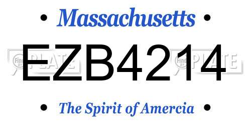 EZB4214 Massachusetts License Plate