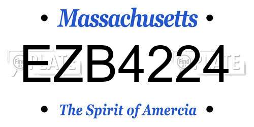EZB4224 Massachusetts License Plate