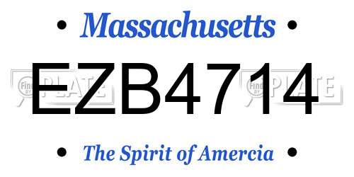 EZB4714 Massachusetts License Plate