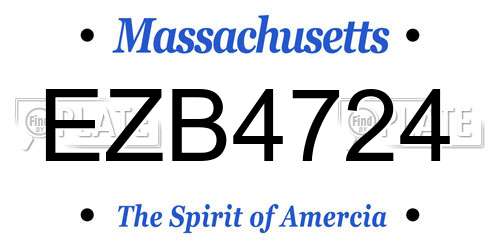 EZB4724 Massachusetts License Plate