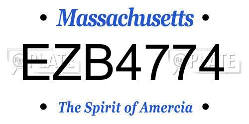 EZB4774 Massachusetts License Plate