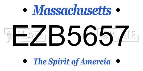 EZB5657 Massachusetts License Plate