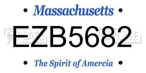 EZB5682 Massachusetts License Plate