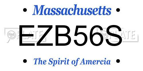 EZB56S Massachusetts License Plate