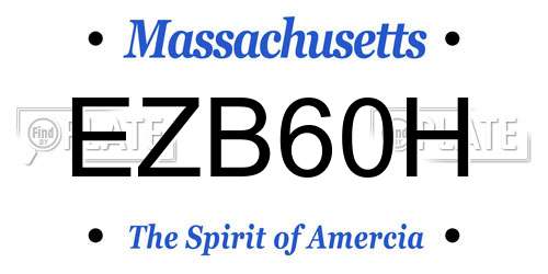EZB60H Massachusetts License Plate