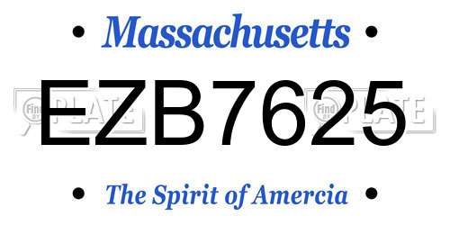 EZB7625 Massachusetts License Plate