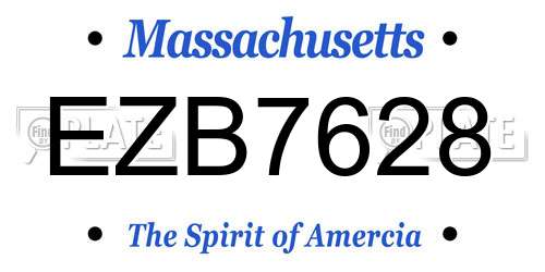EZB7628 Massachusetts License Plate
