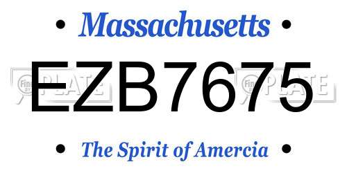 EZB7675 Massachusetts License Plate