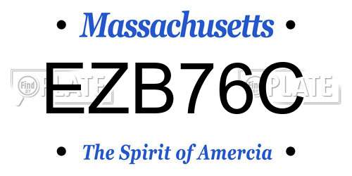 EZB76C Massachusetts License Plate