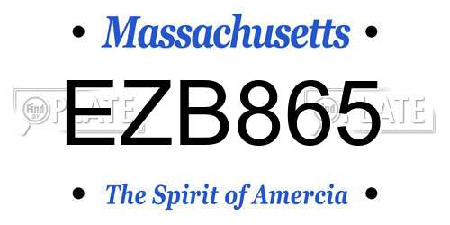 EZB865 Massachusetts License Plate