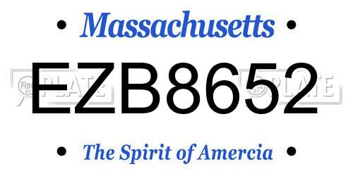 EZB8652 Massachusetts License Plate